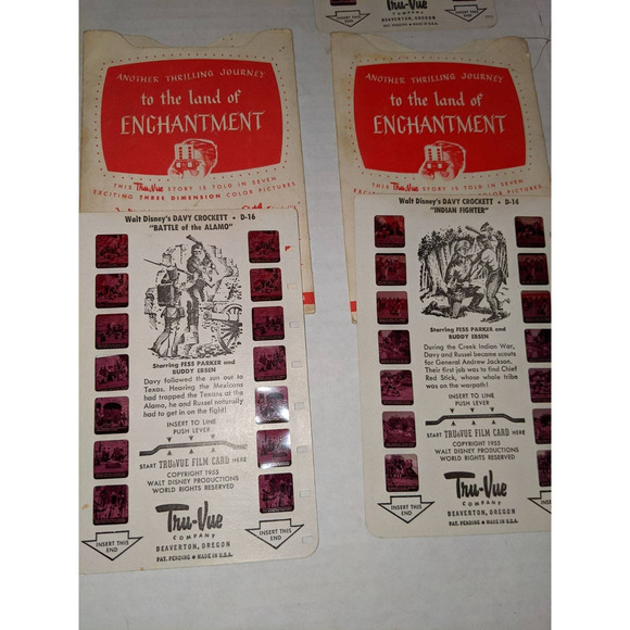 Vintage 1956 Tru-Vue View Master Bake Lite Slides Disney Robin Hood Davy Crocket - Picture 7 of 8